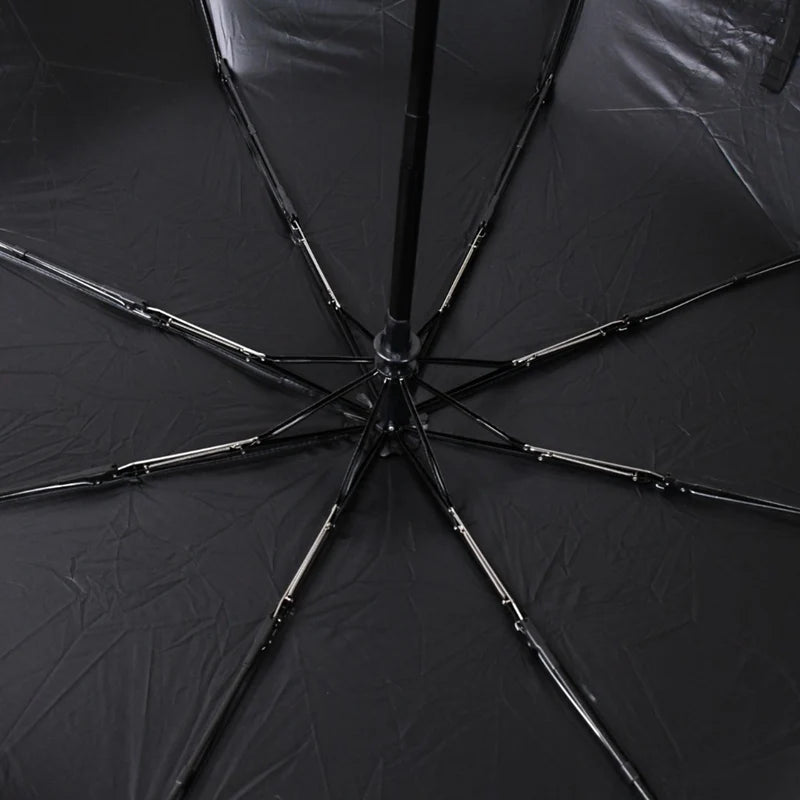 2 Fold Manual Umbrella – Wind, Sun & Rainproof with Steel Shaft & Wrist Strap